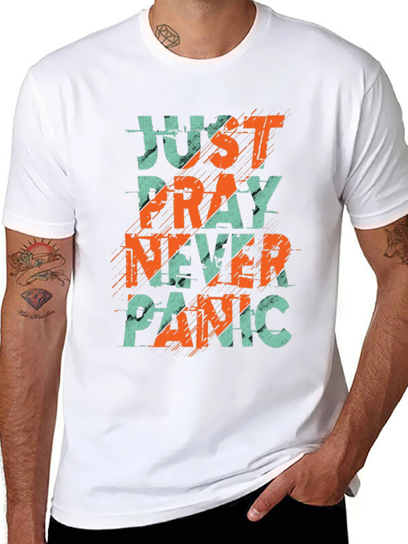 Just Pray Never Panic Graphic Tee