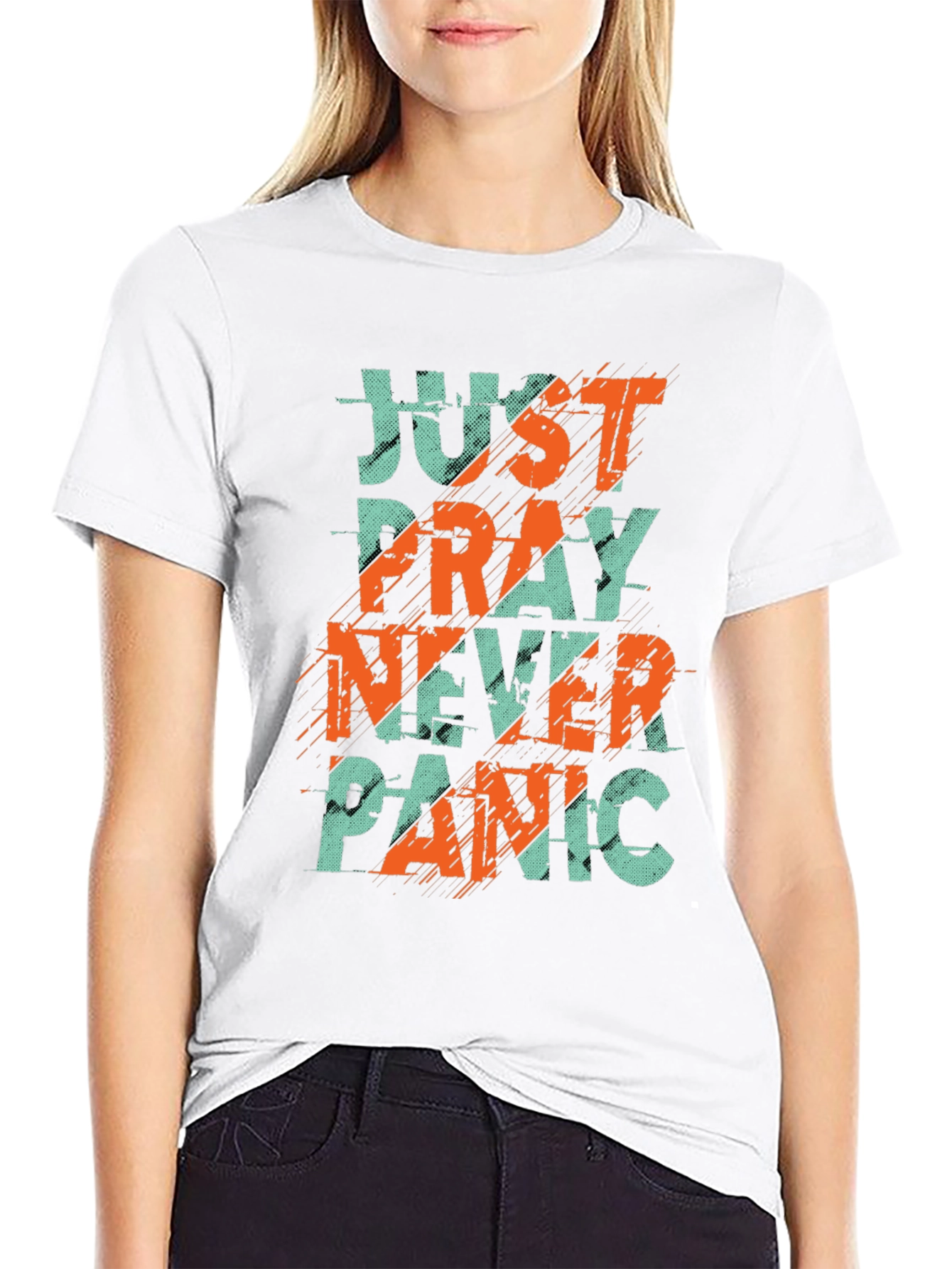 Just Pray Never Panic Graphic Tee