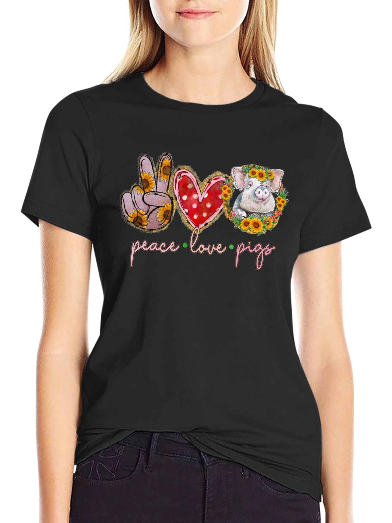 Peace Love Pigs Graphic Tee