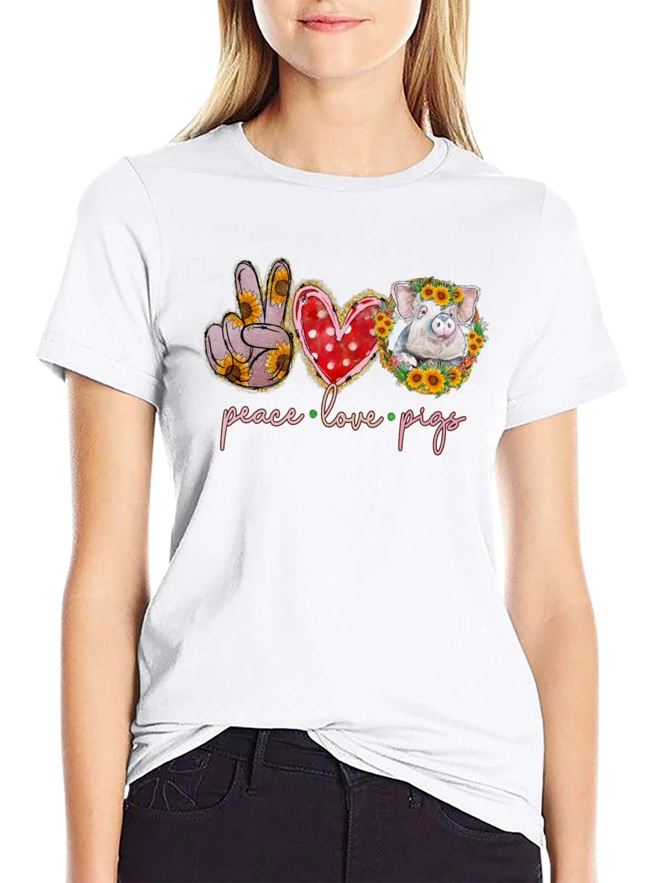 Peace Love Pigs Graphic Tee