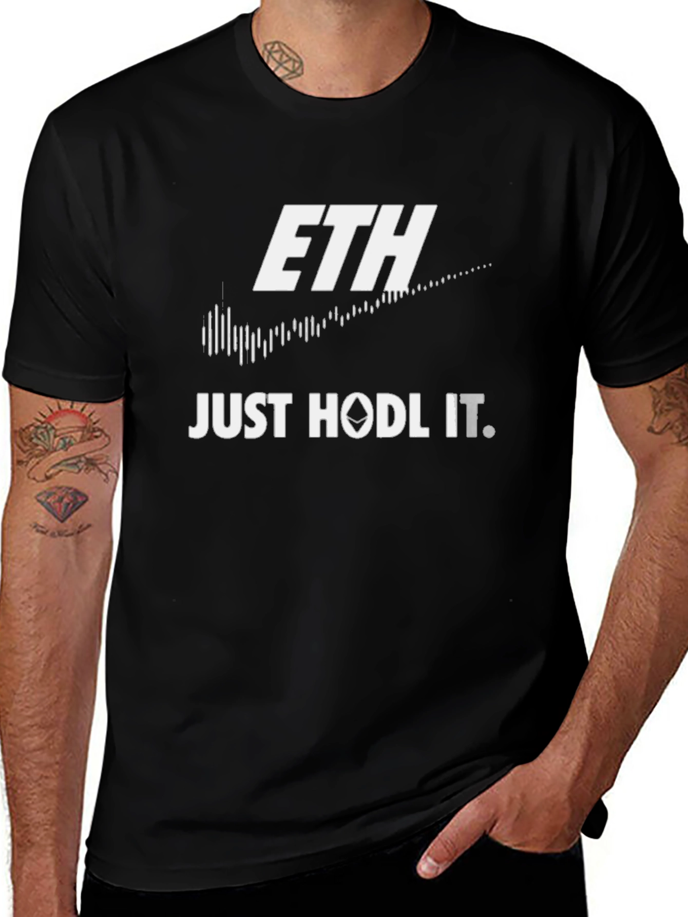 ETH Just Hodl It Black T-Shirt