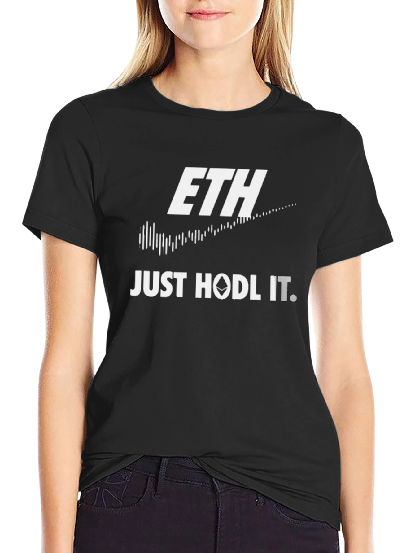 ETH Just Hodl It Black T-Shirt