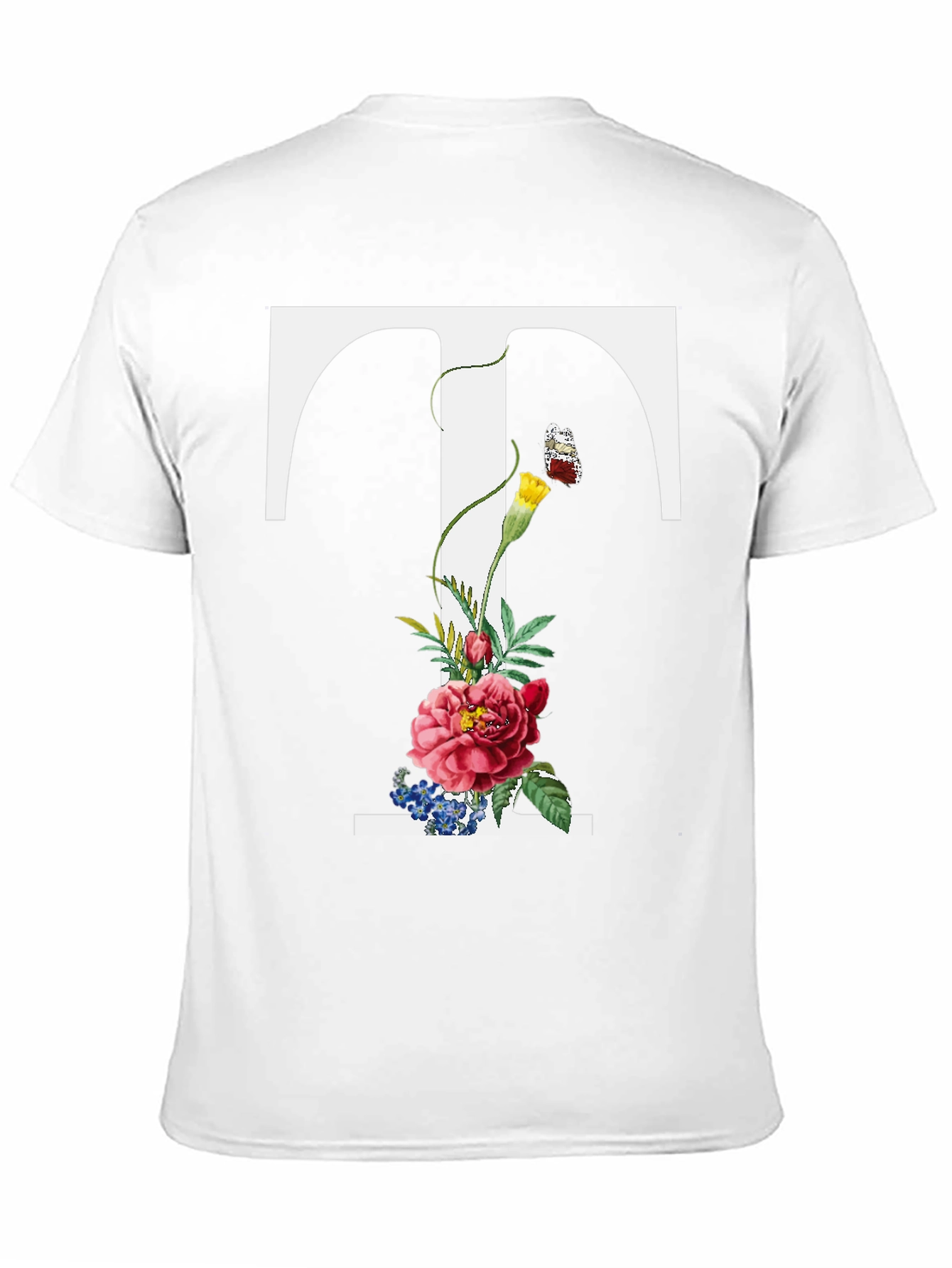 Floral Letter T Graphic T-Shirt