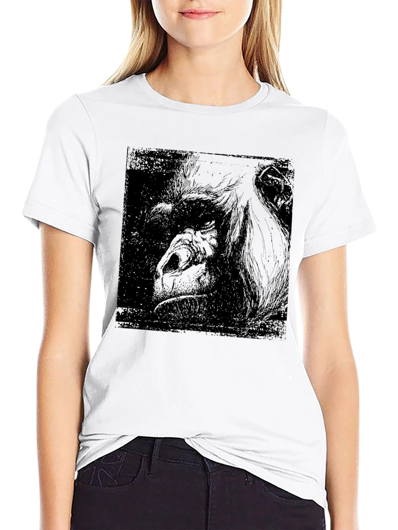 Orangutan Graphic Print Black T-Shirt
