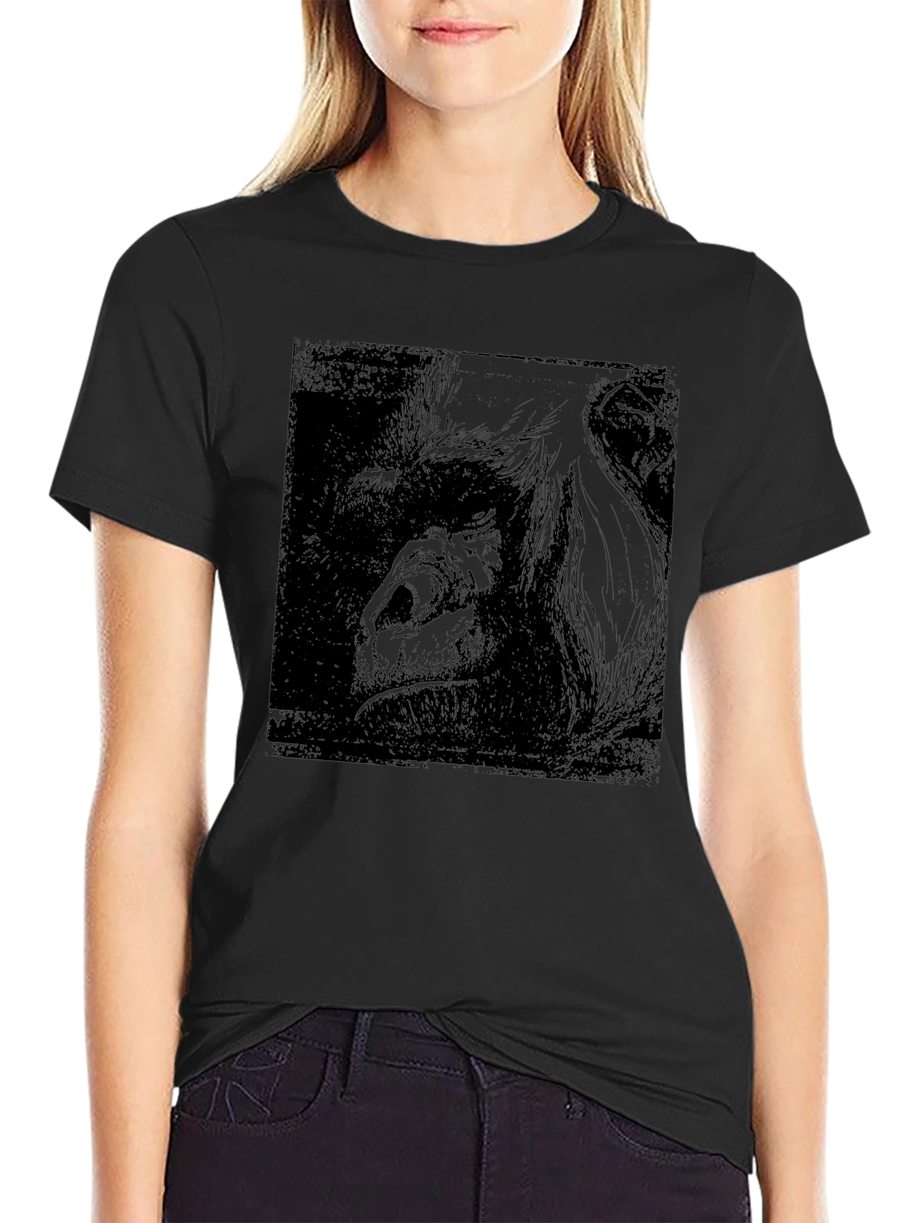 Orangutan Graphic Print Black T-Shirt