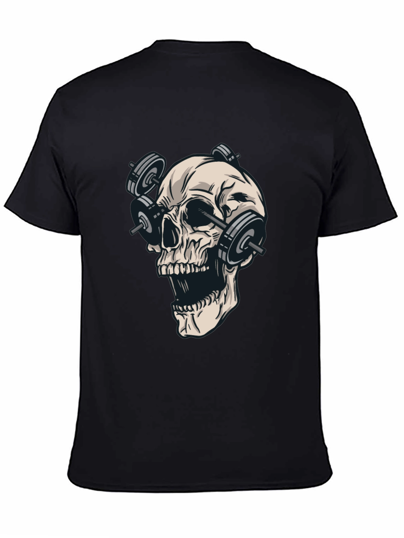Skull Weights Black T-Shirt - Gym Lover