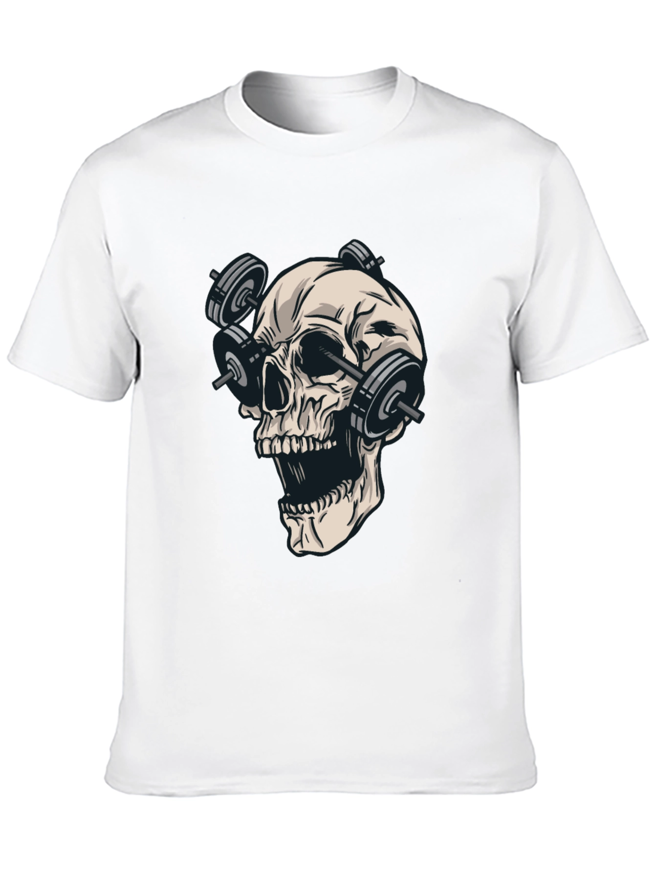Skull Weights Black T-Shirt - Gym Lover