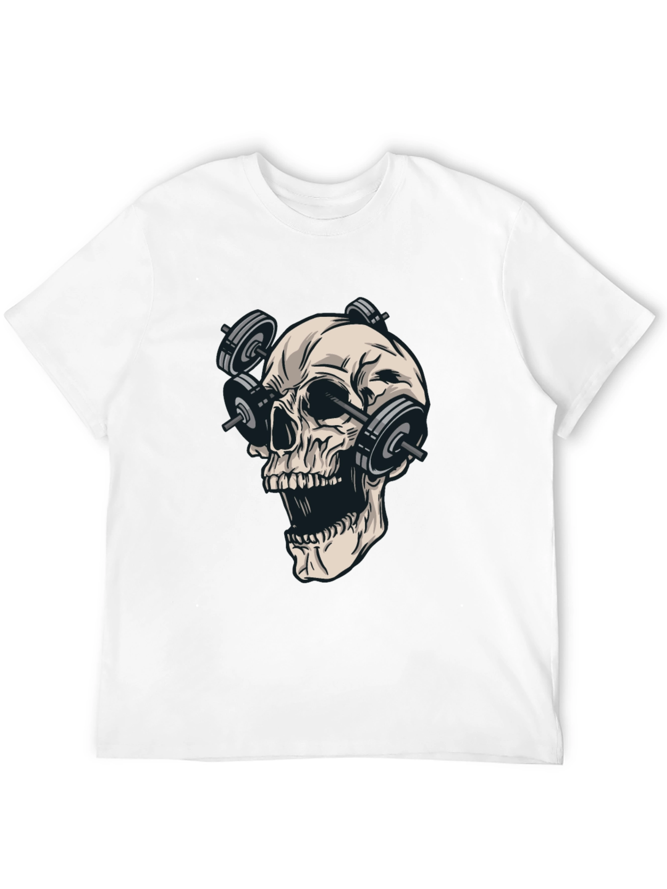 Skull Weights Black T-Shirt - Gym Lover