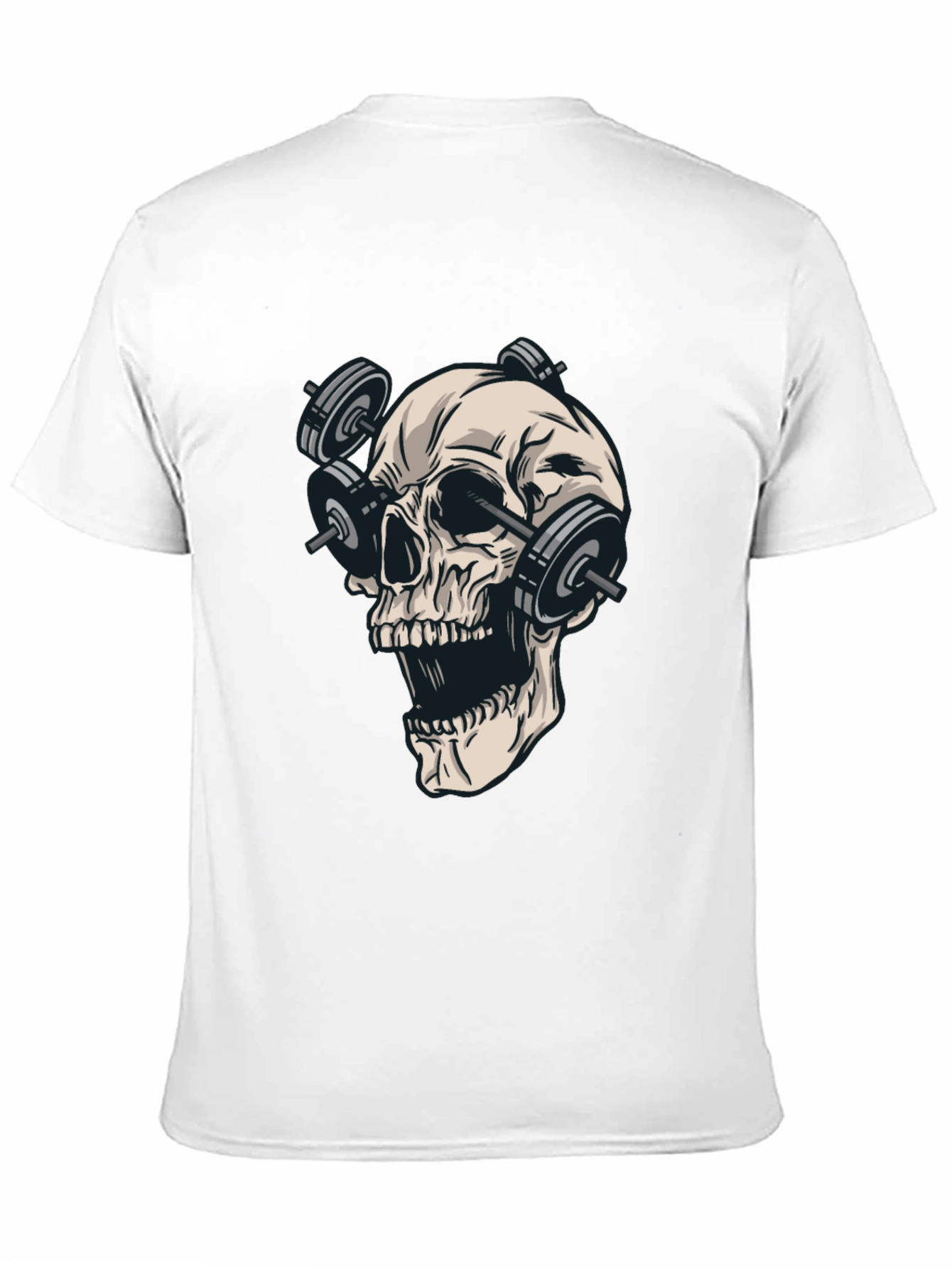 Skull Weights Black T-Shirt - Gym Lover