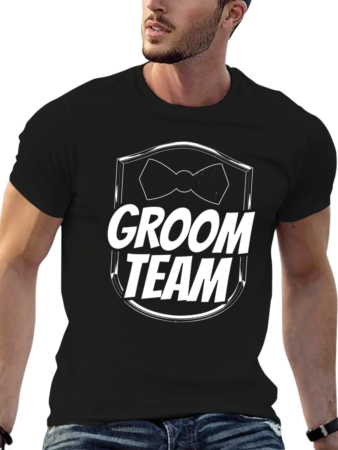 Groom Team T-Shirt - Black Wedding Party Tee