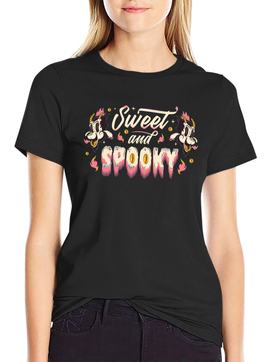 Sweet and Spooky Graphic Print T-Shirt