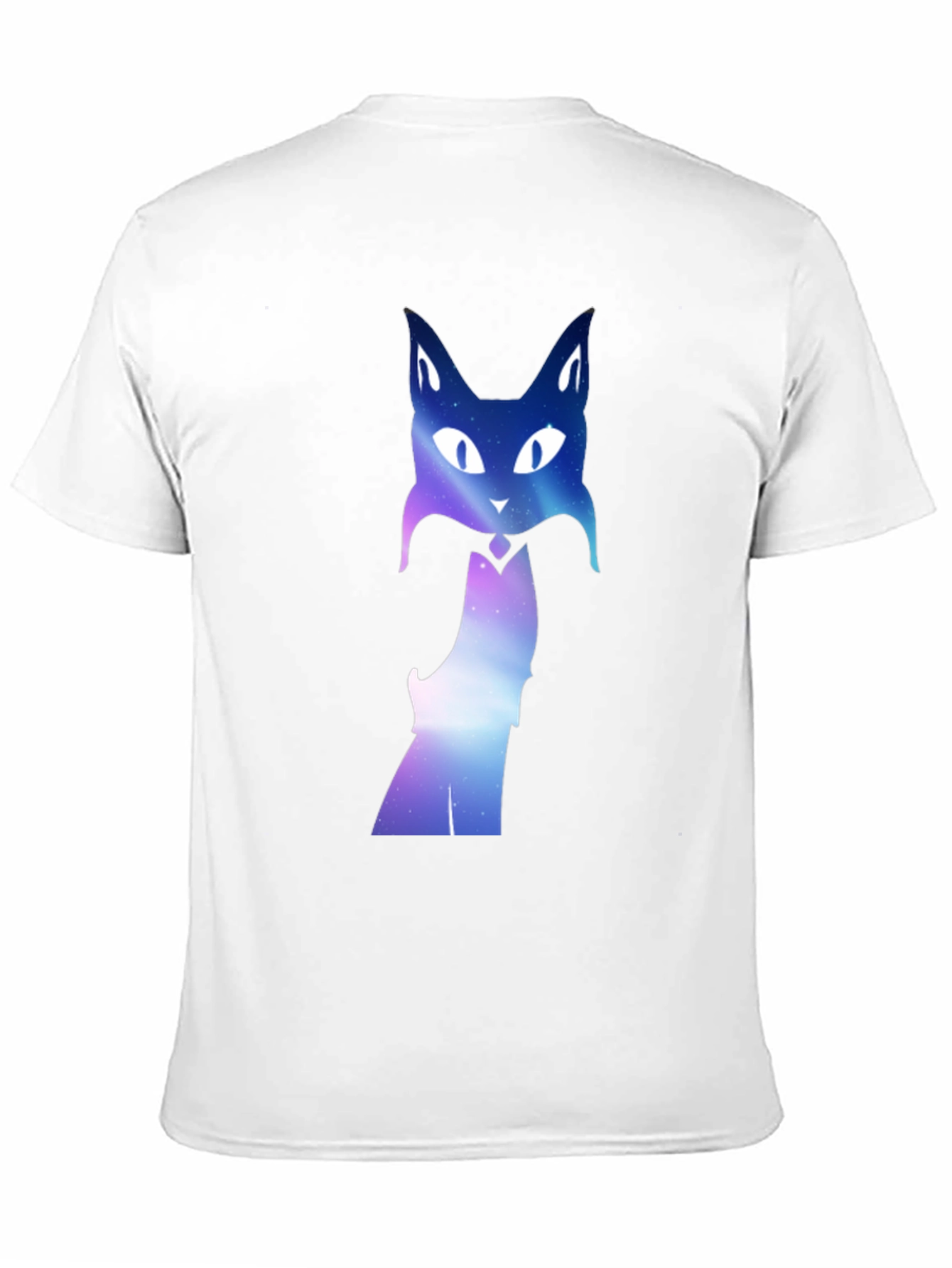 Galaxy Cat Graphic Tee - Black Crew Neck T-Shirt