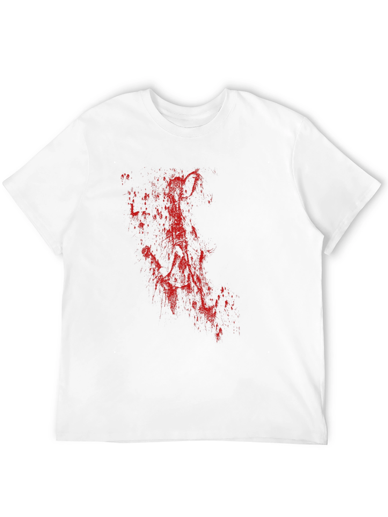 Mens Black T-Shirt with Red Abstract Print