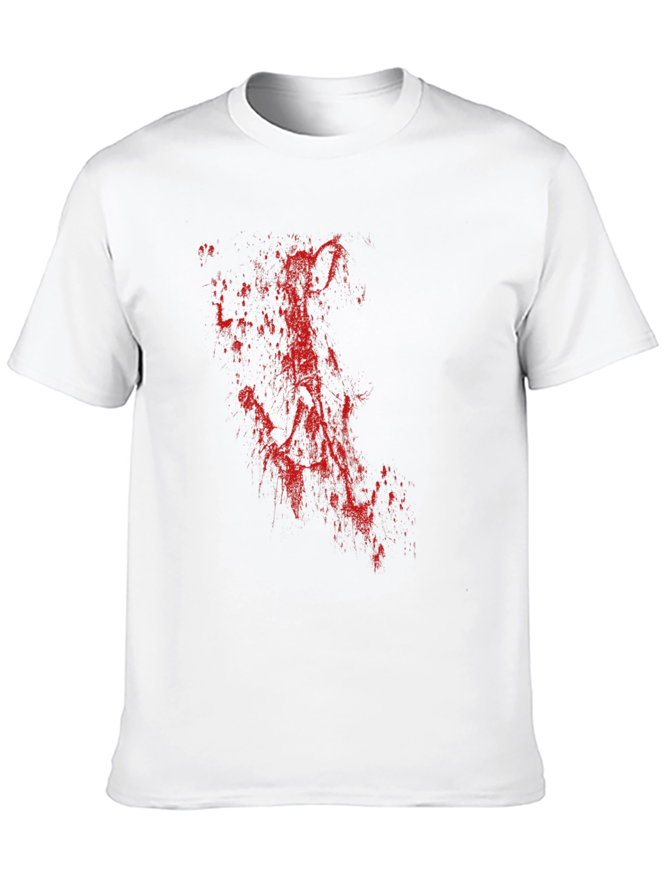 Mens Black T-Shirt with Red Abstract Print