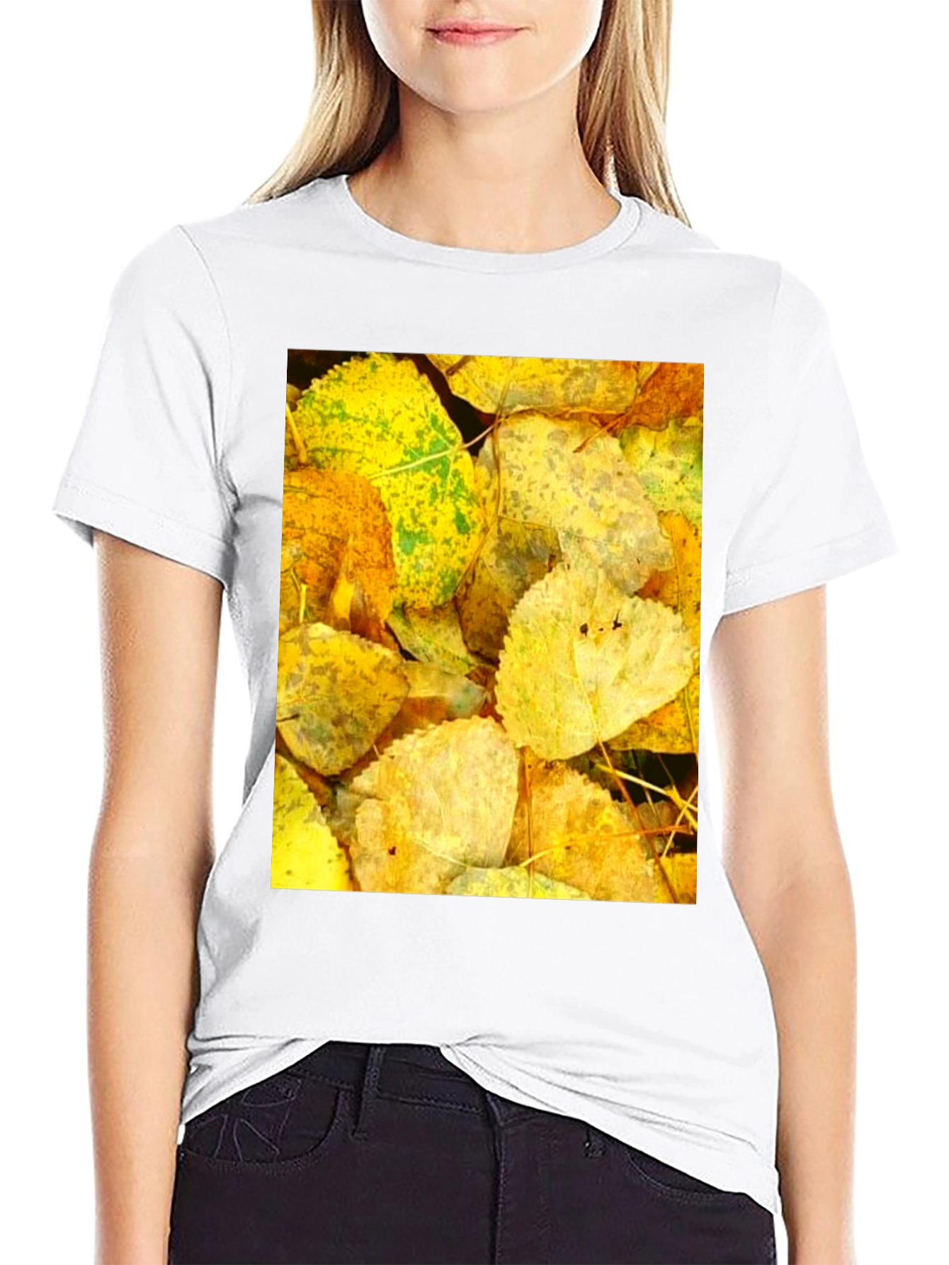 Autumn Leaves Graphic Tee - Nature Inspired Design