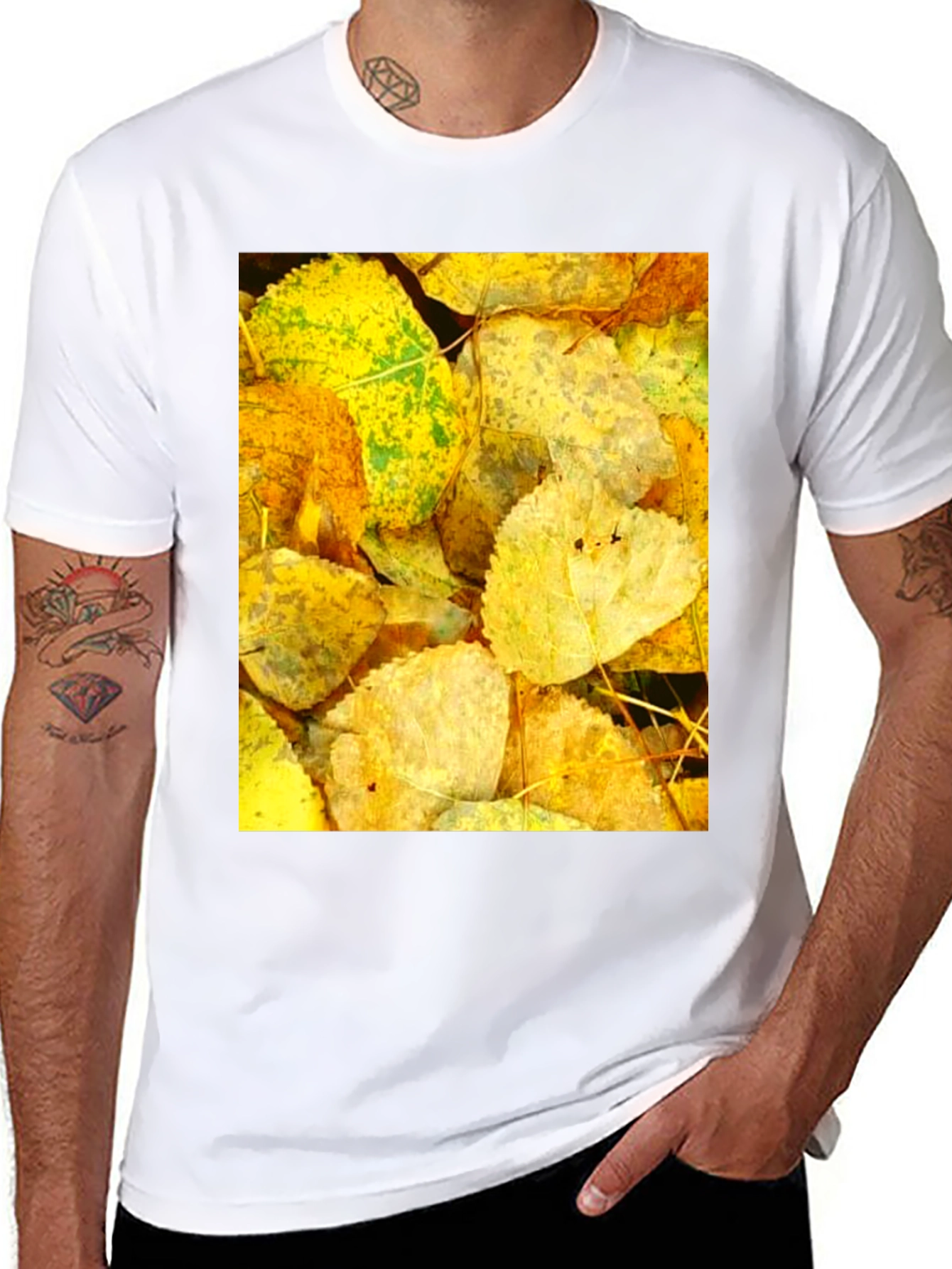 Autumn Leaves Graphic Tee - Nature Inspired Design