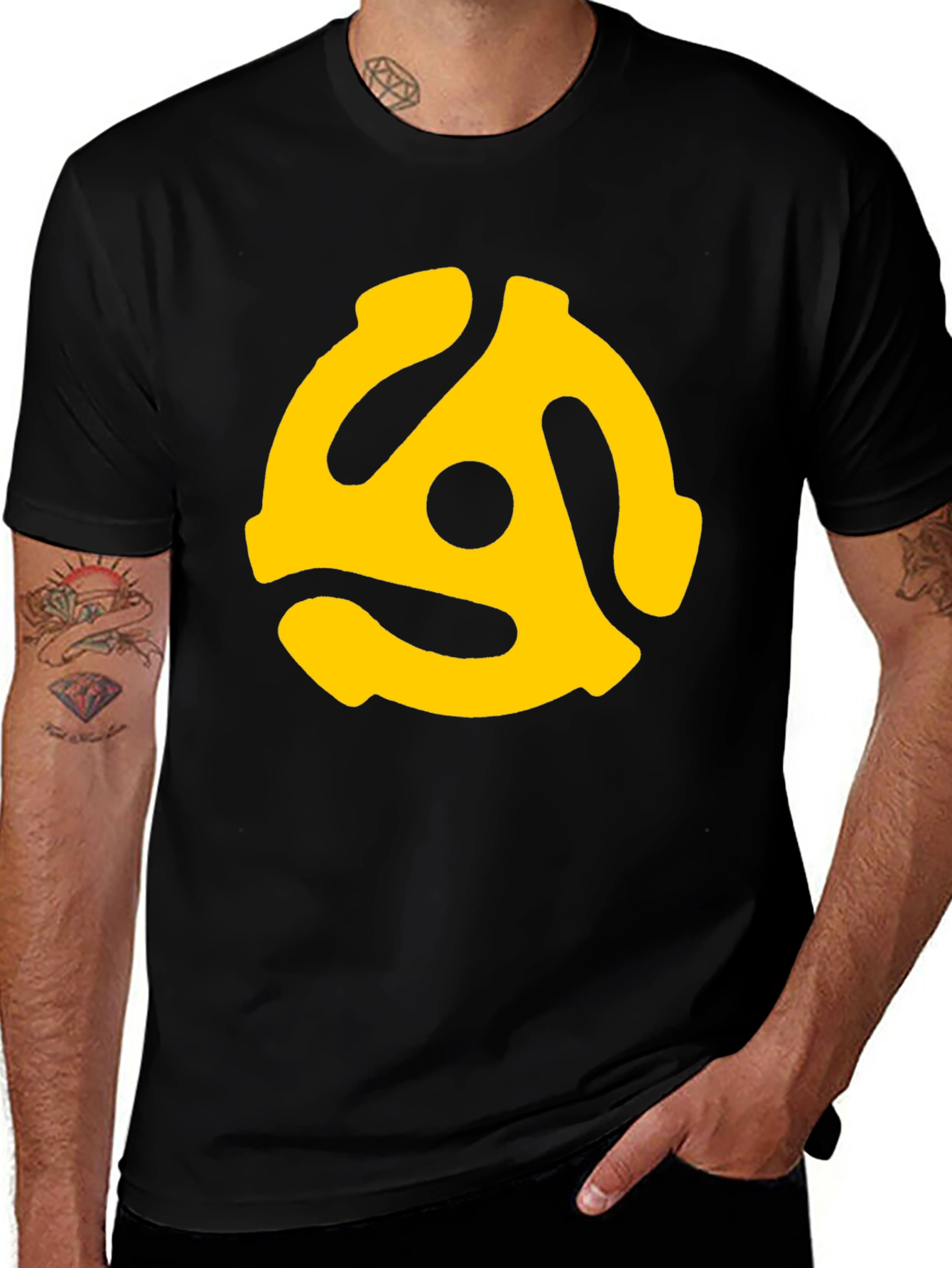 Retro 45 RPM Record Adapter T-Shirt
