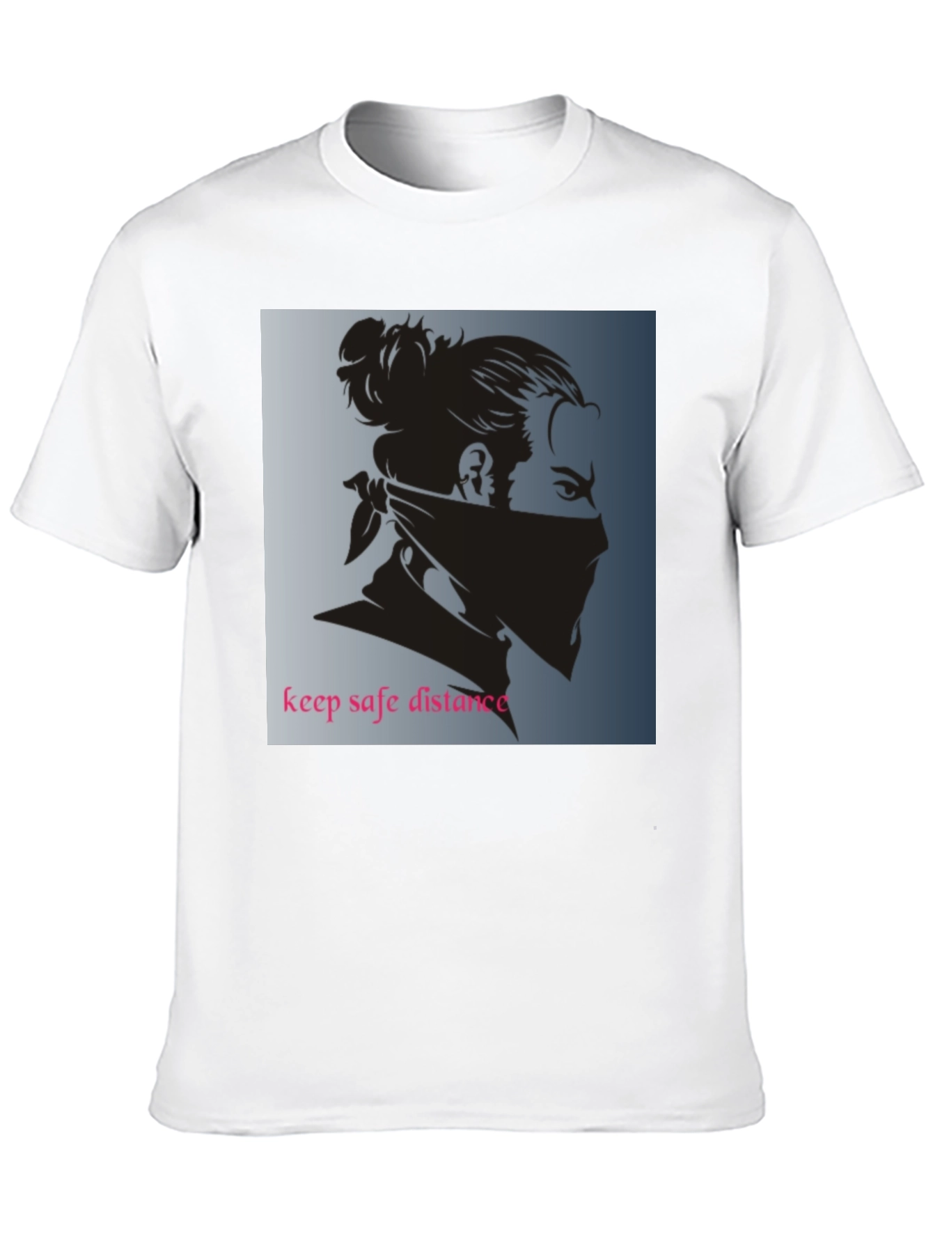 Black Graphic Tee - Keep Safe Distance Design