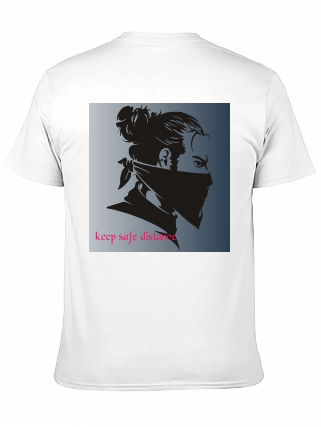 Black Graphic Tee - Keep Safe Distance Design