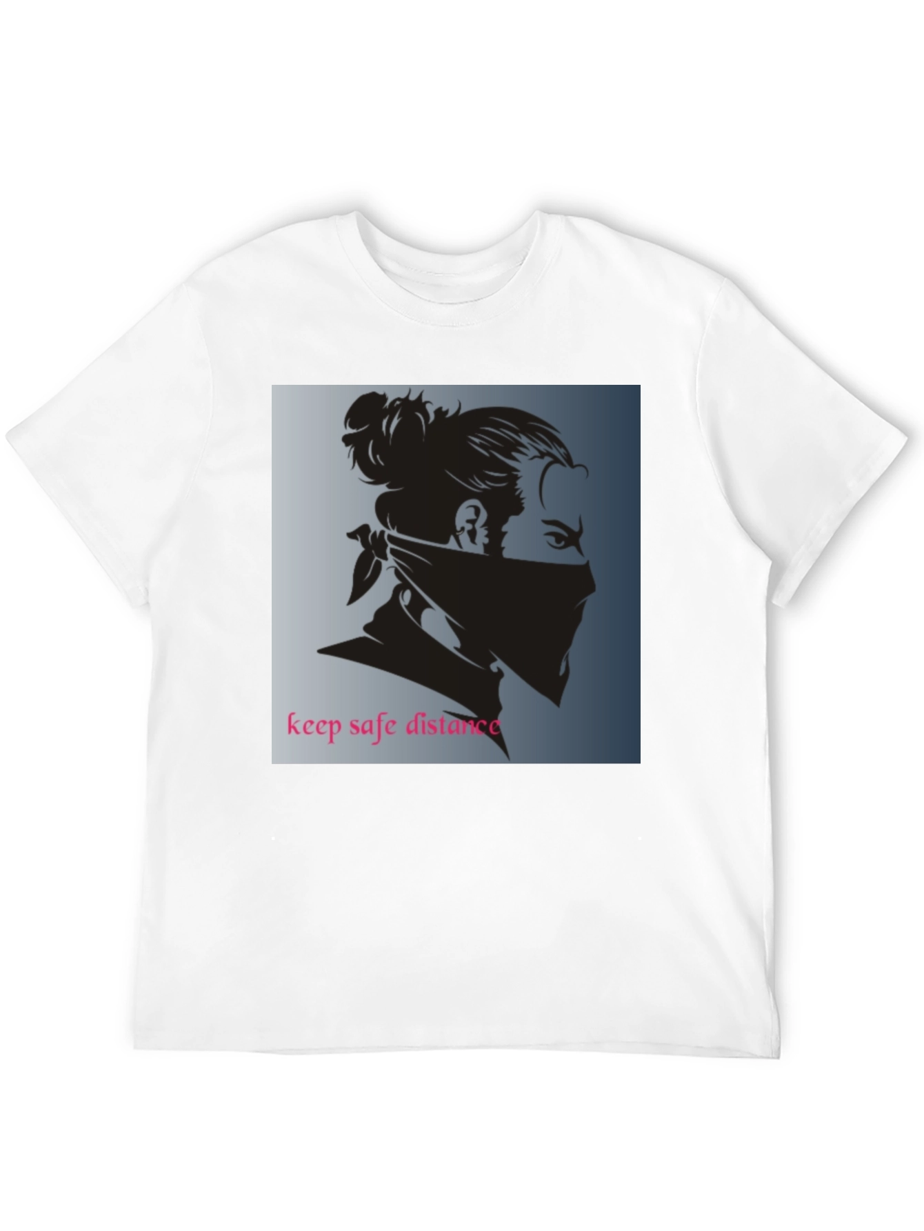 Black Graphic Tee - Keep Safe Distance Design