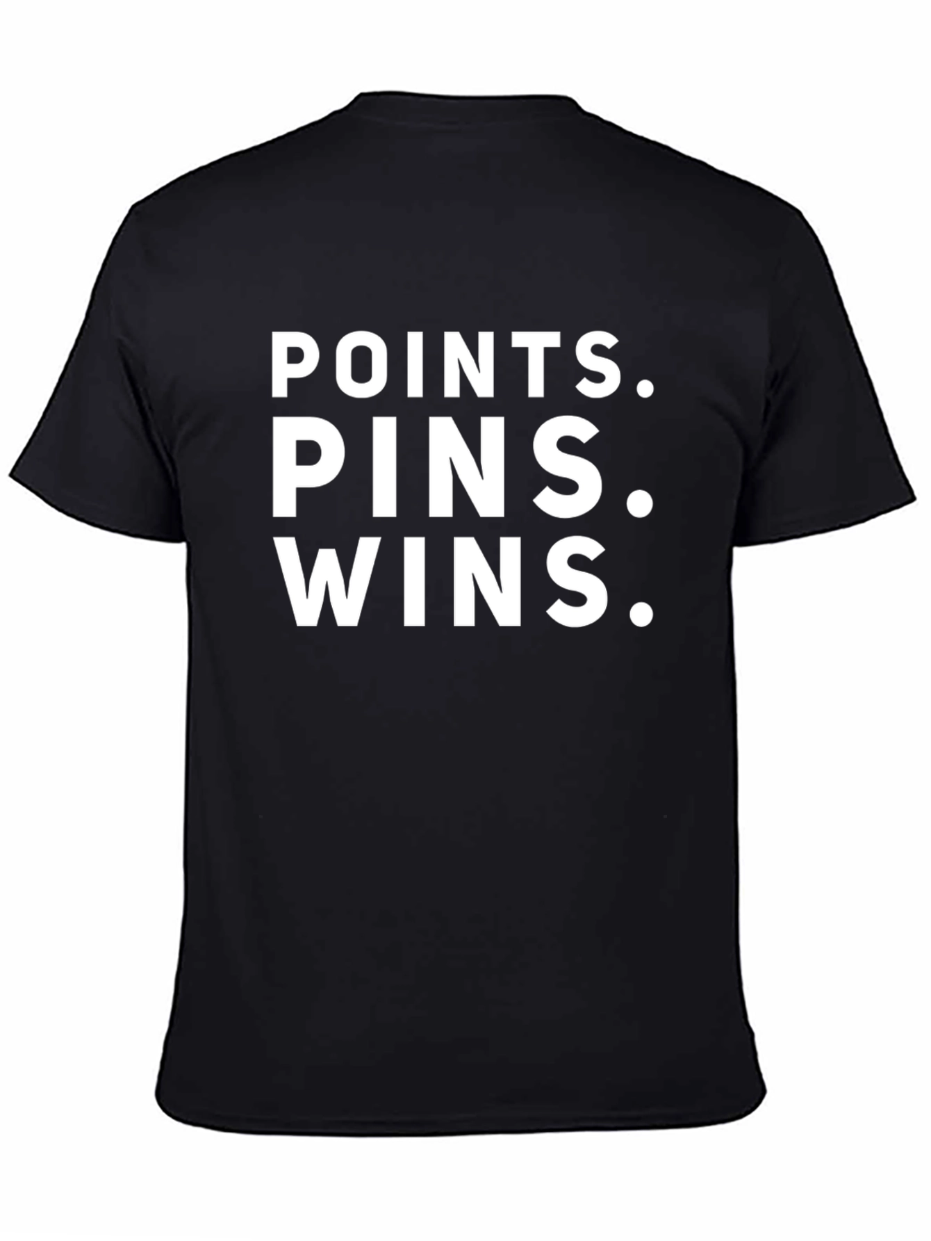 Points Pins Wins Black Graphic Tee
