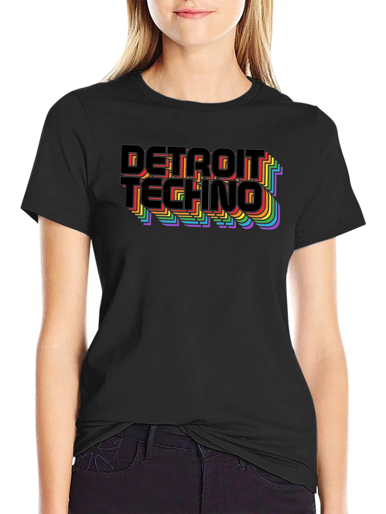 Detroit Techno Rainbow Graphic T-Shirt