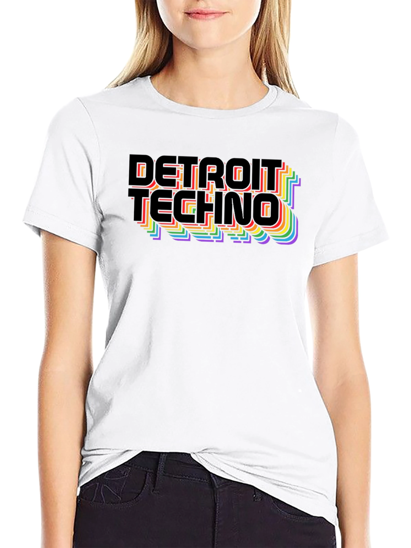 Detroit Techno Rainbow Graphic T-Shirt