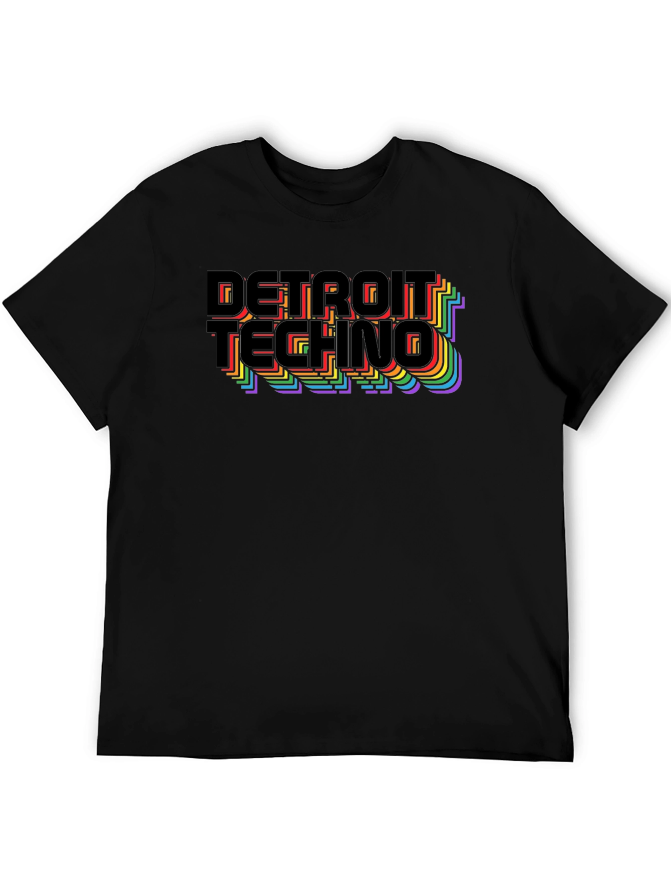 Detroit Techno Rainbow Graphic T-Shirt