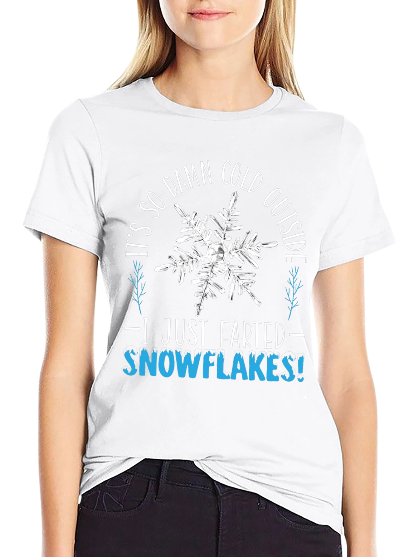 Funny Winter Farting Snowflakes Graphic Tee