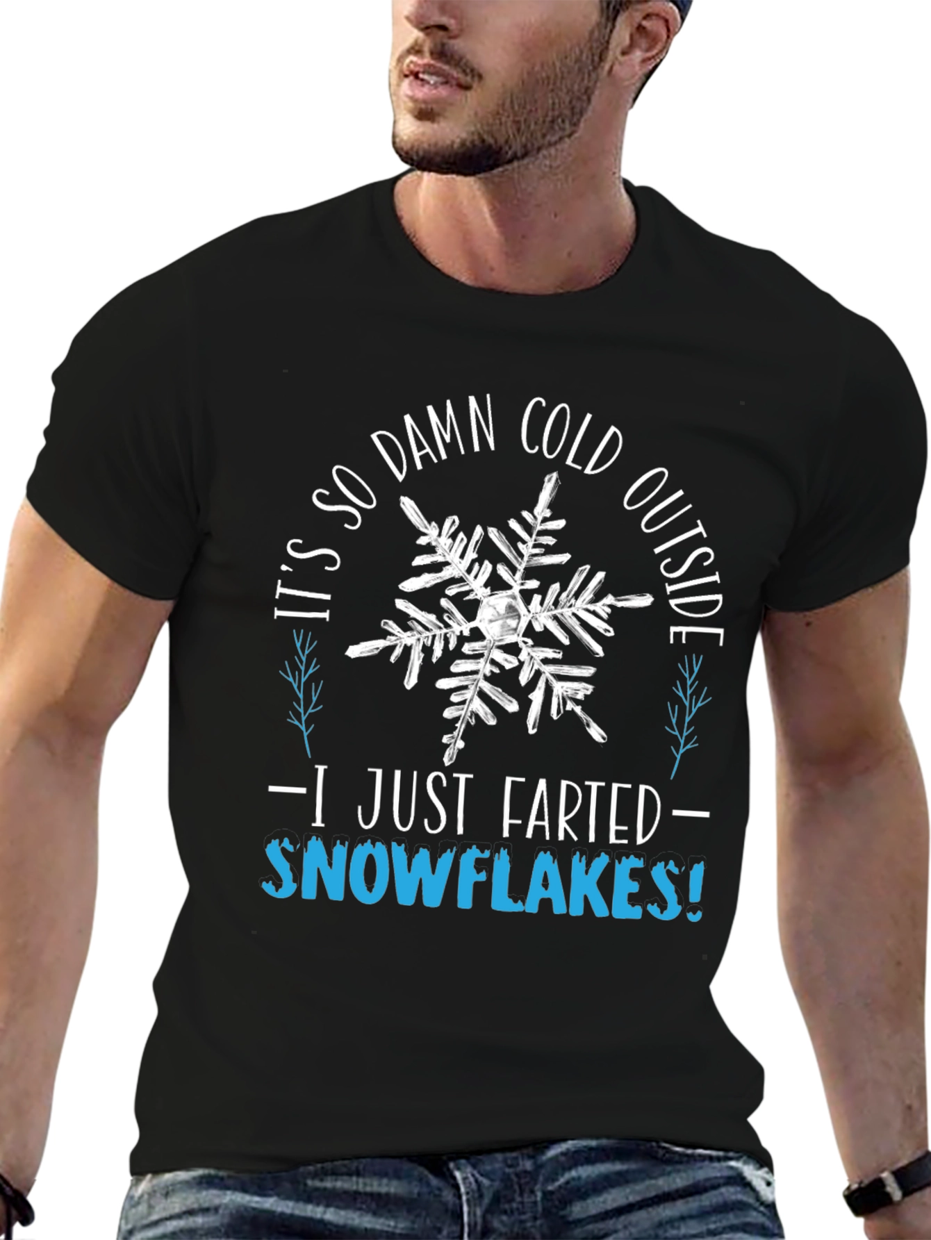 Funny Winter Farting Snowflakes Graphic Tee