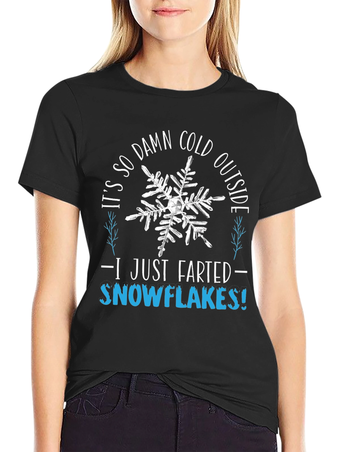 Funny Winter Farting Snowflakes Graphic Tee