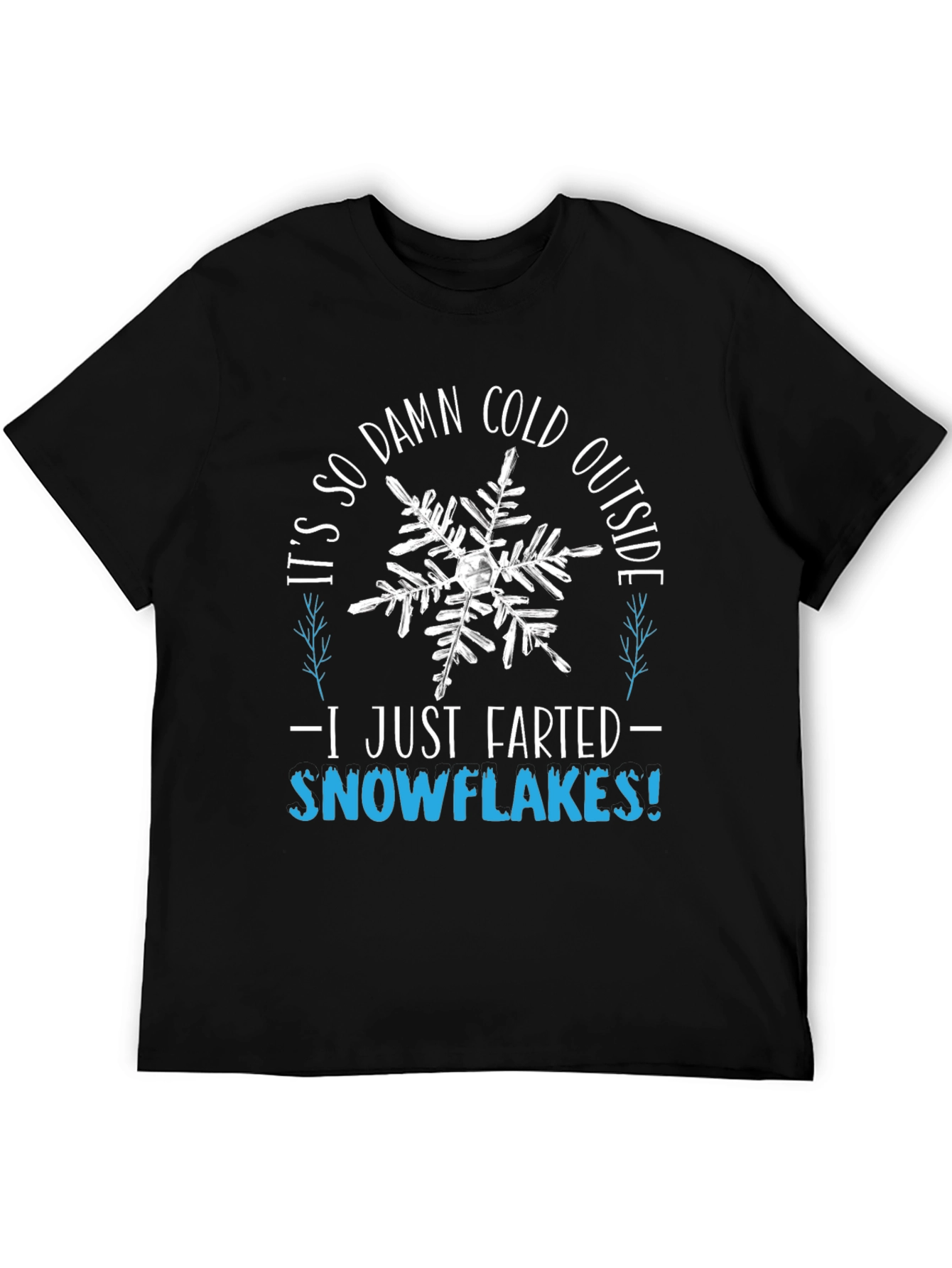 Funny Winter Farting Snowflakes Graphic Tee