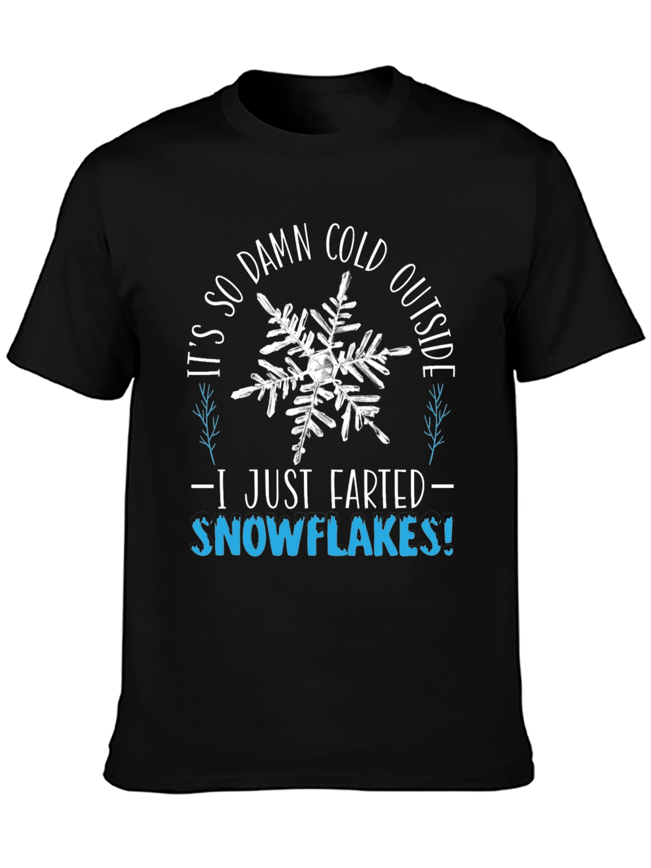 Funny Winter Farting Snowflakes Graphic Tee