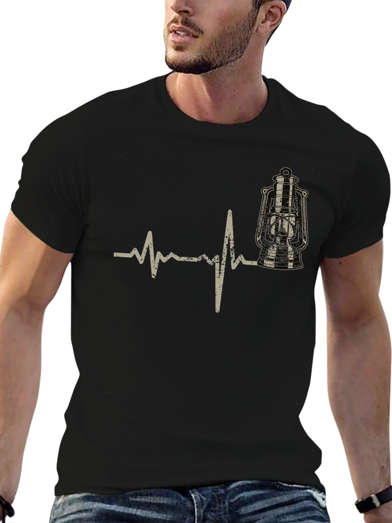 Lantern Heartbeat Graphic Tee - Black