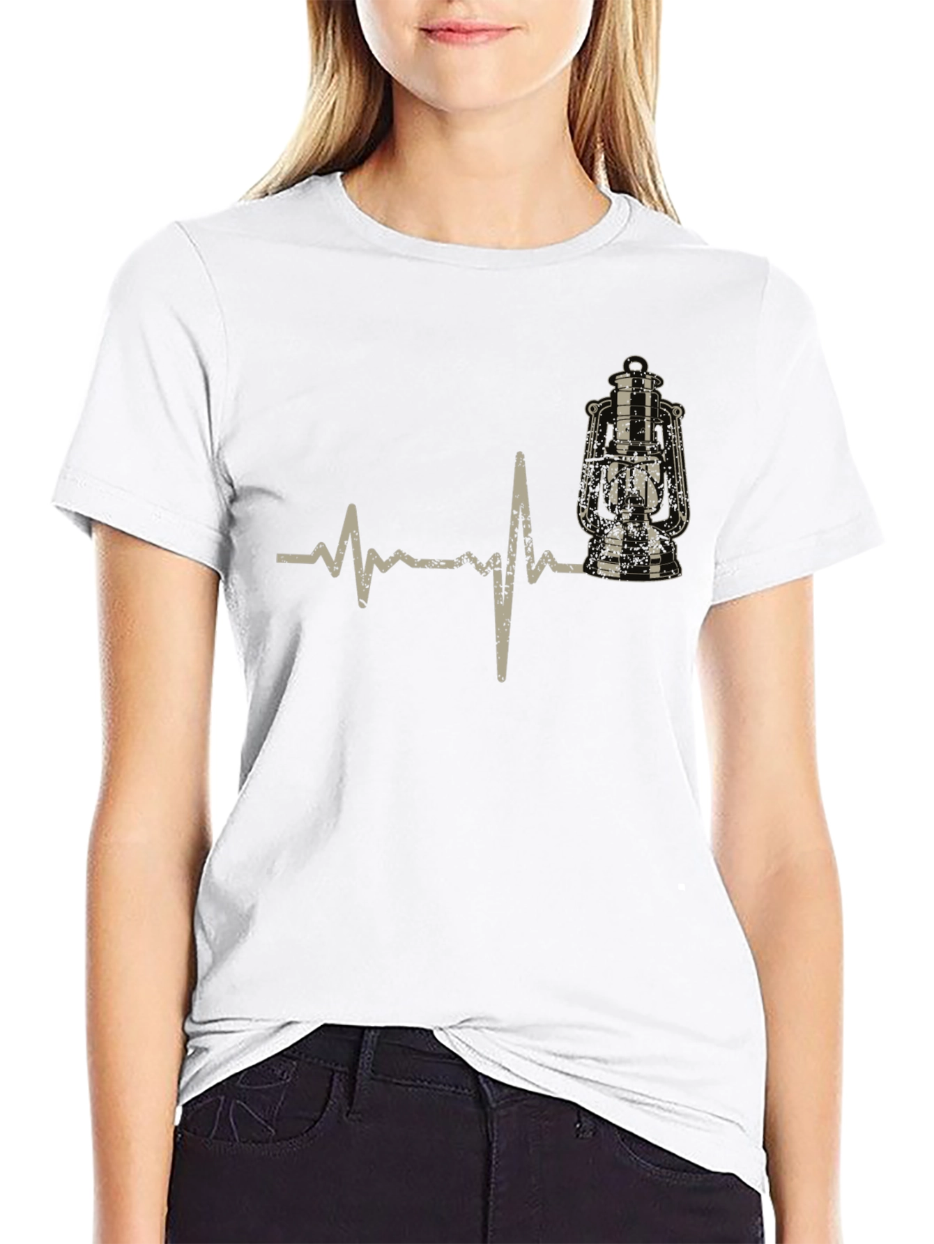 Lantern Heartbeat Graphic Tee - Black