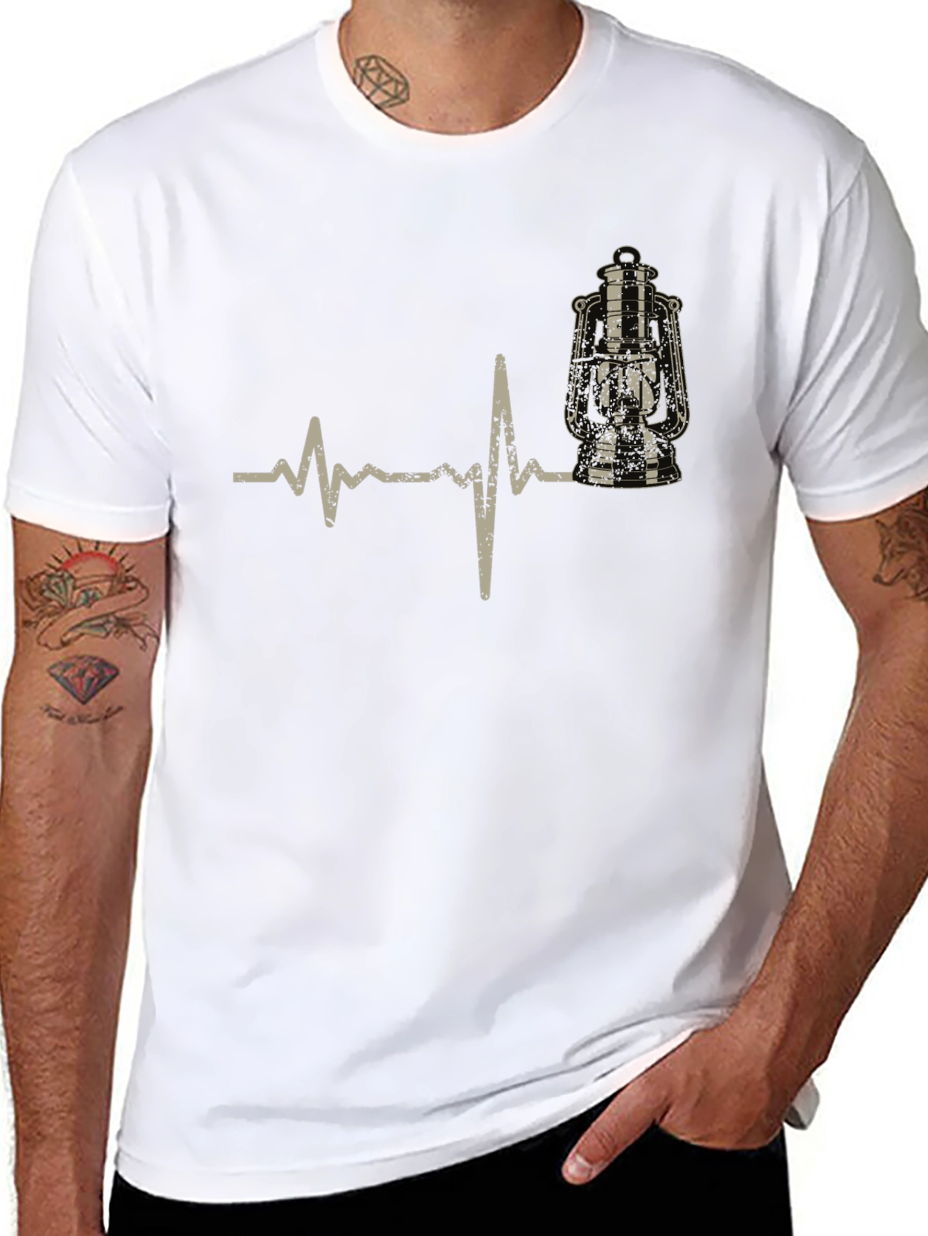 Lantern Heartbeat Graphic Tee - Black