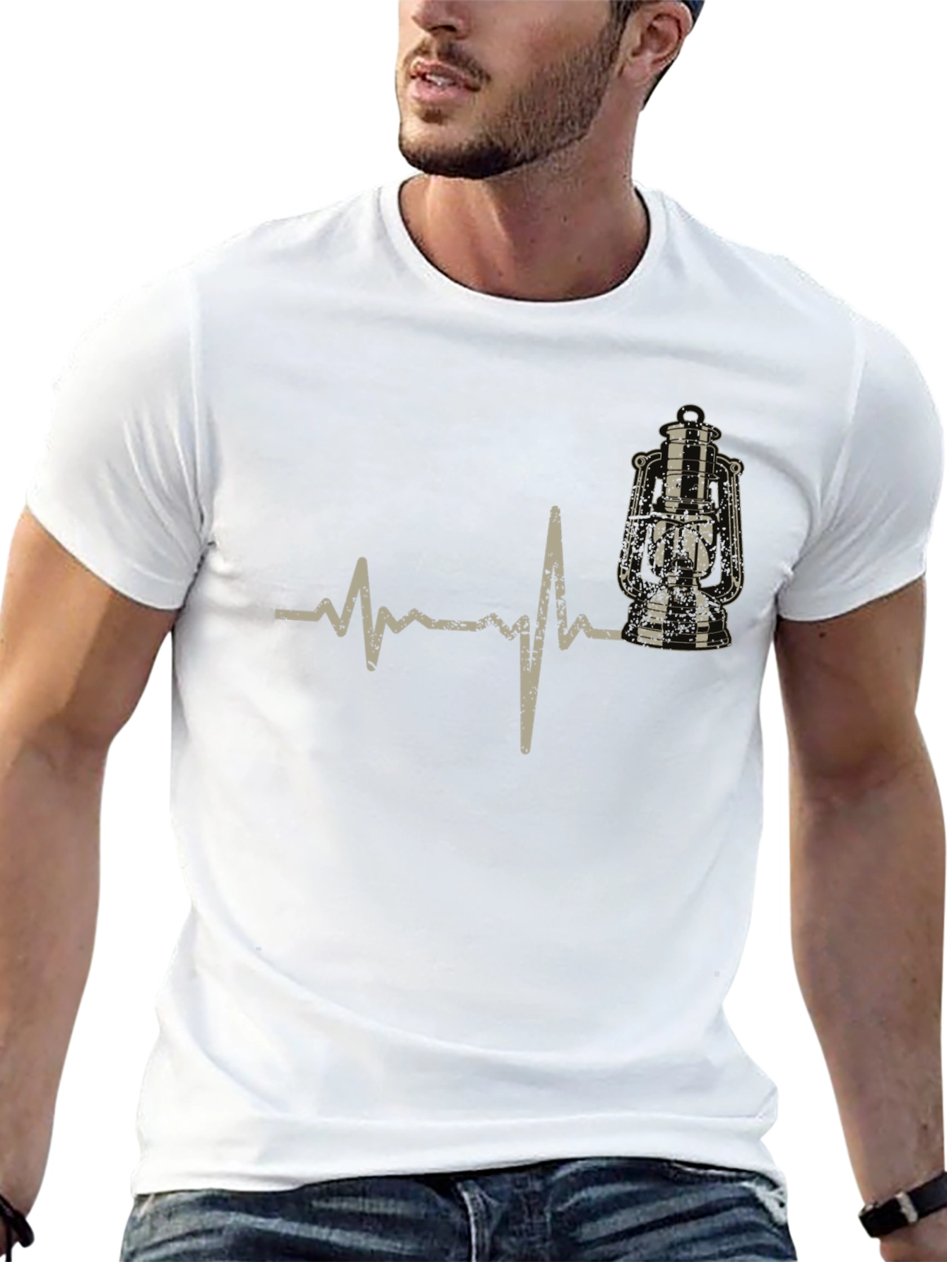 Lantern Heartbeat Graphic Tee - Black