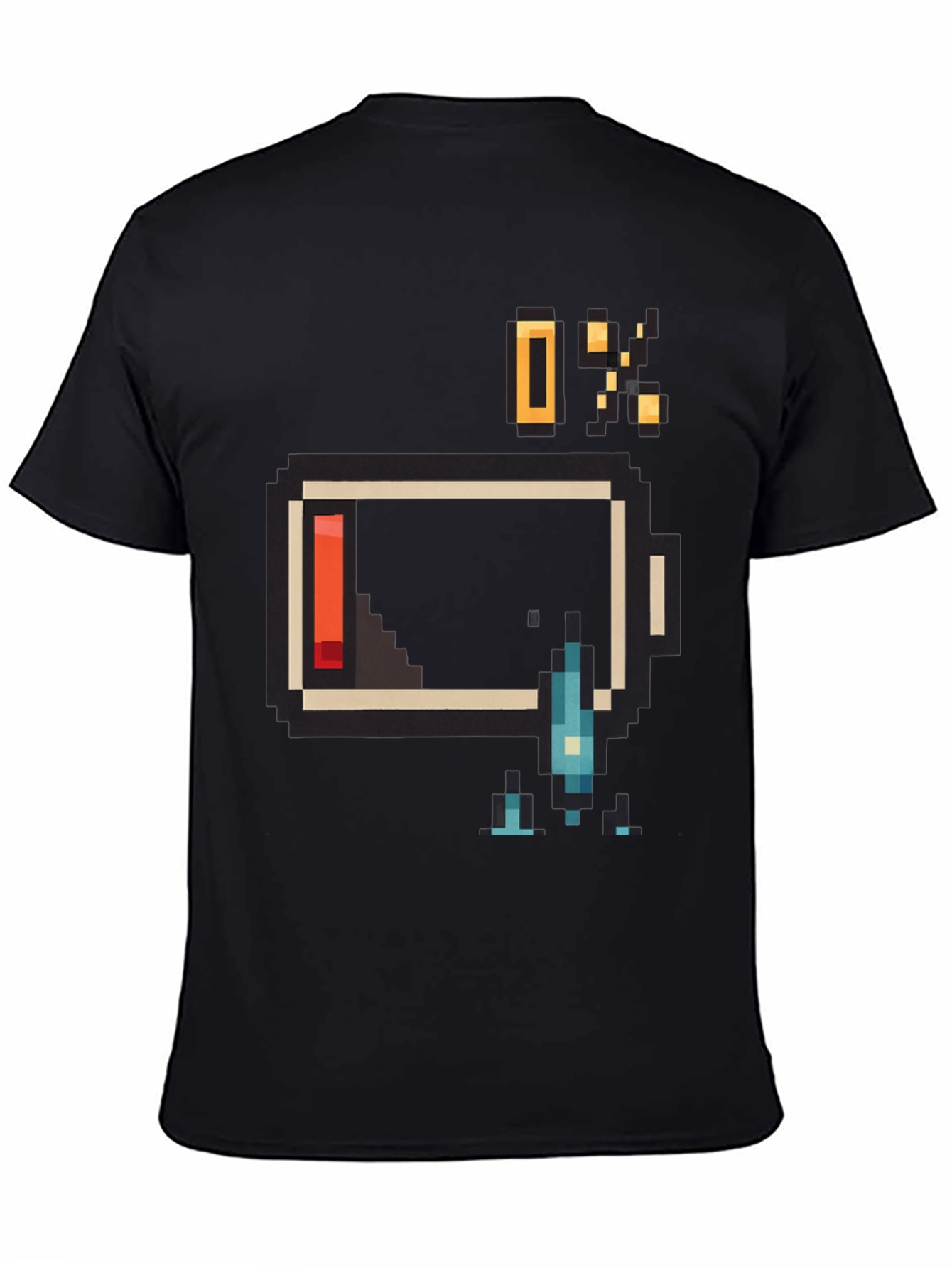 Pixel Battery Low Graphic Mens T-Shirt