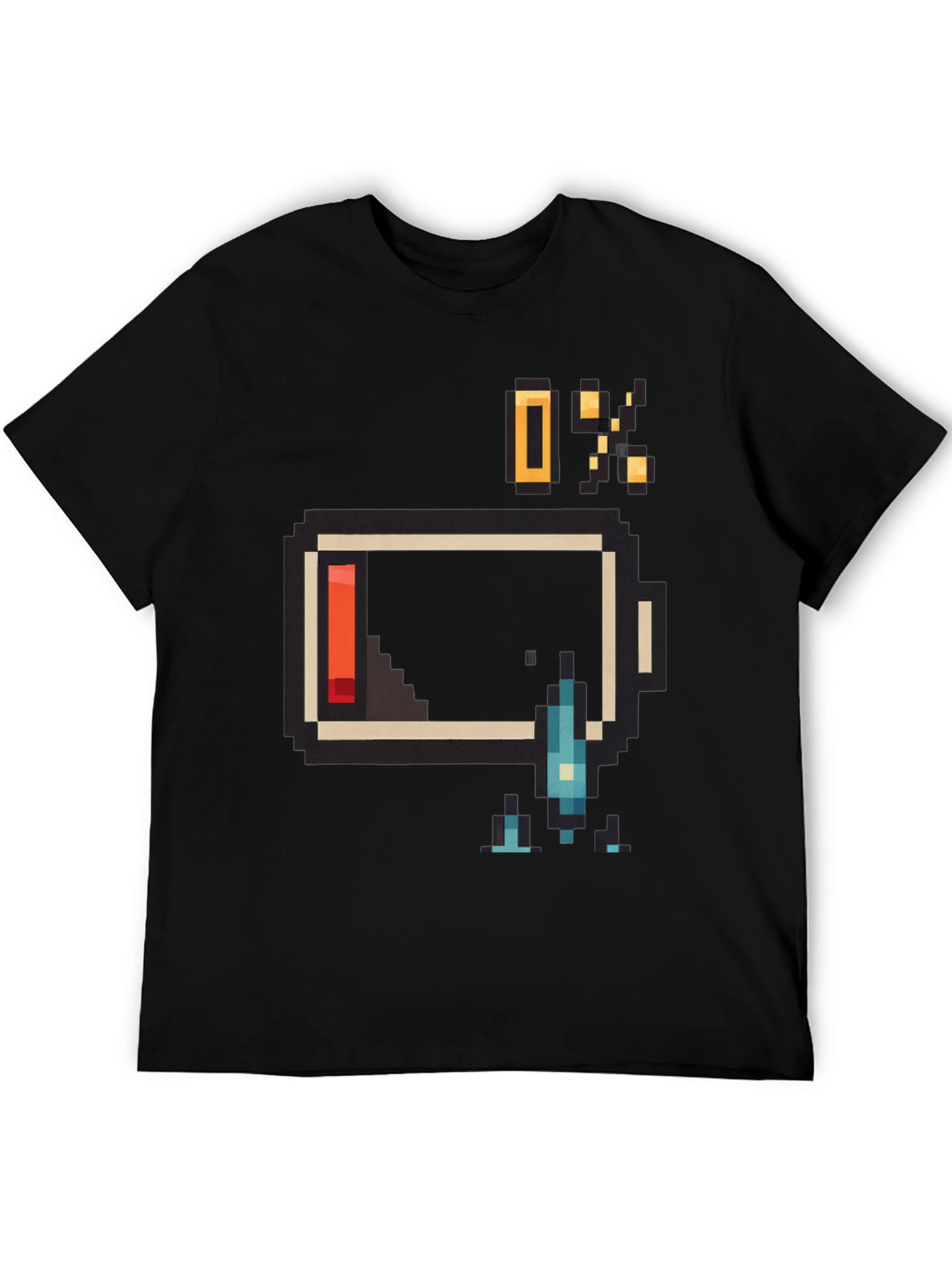Pixel Battery Low Graphic Mens T-Shirt