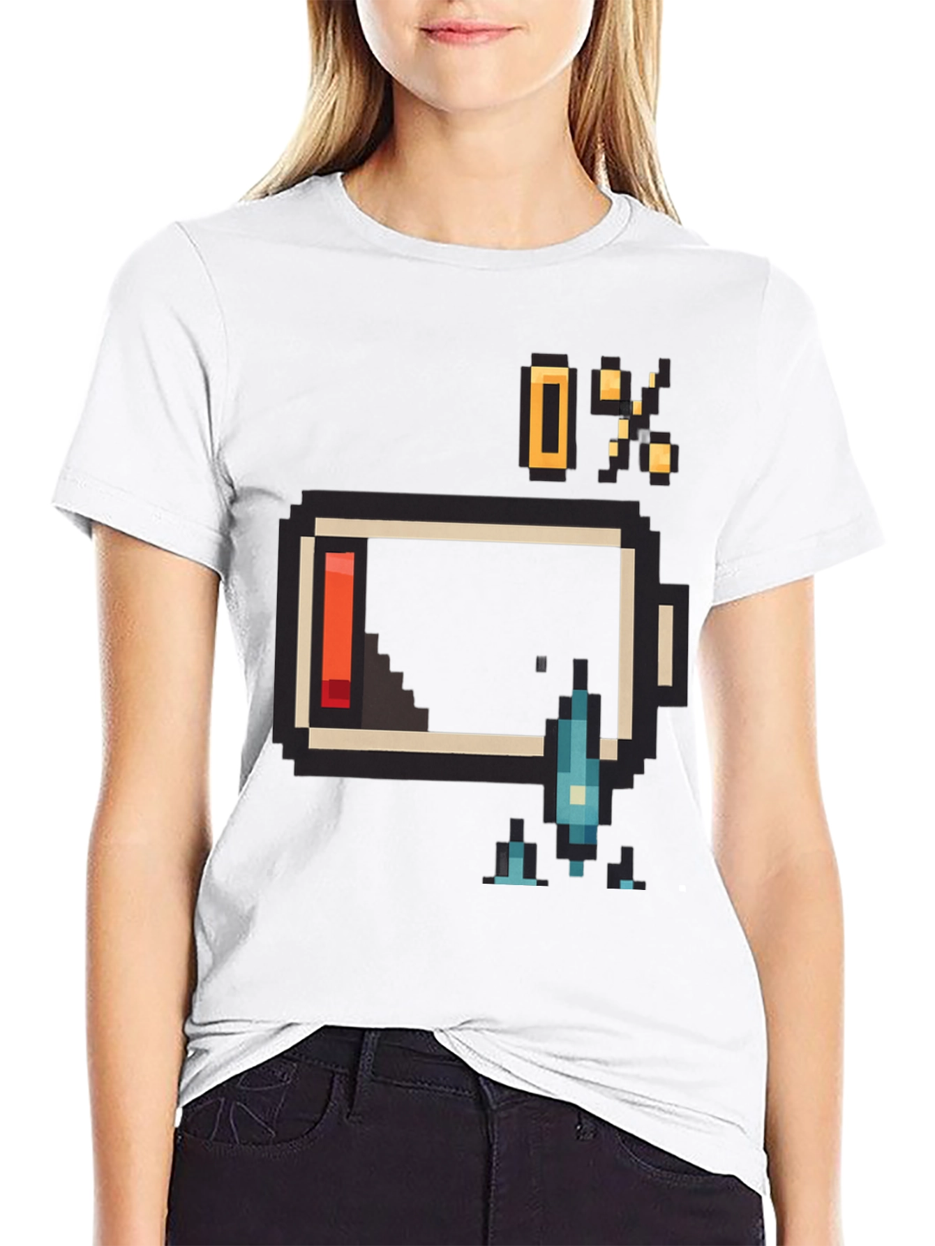 Pixel Battery Low Graphic Mens T-Shirt