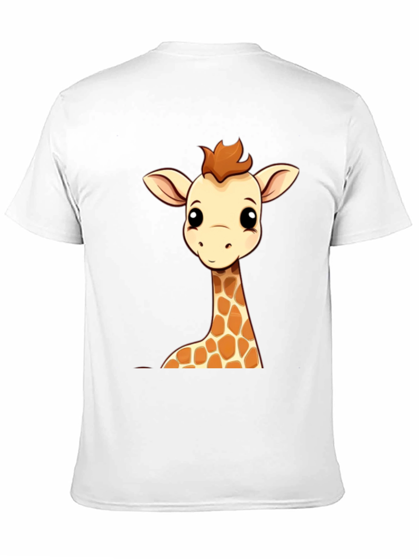 Giraffe Cartoon Graphic Print Black Tee