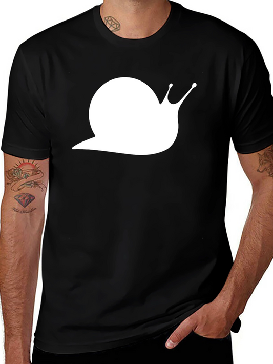 Snail Graphic T-Shirt - Black Cotton Blend