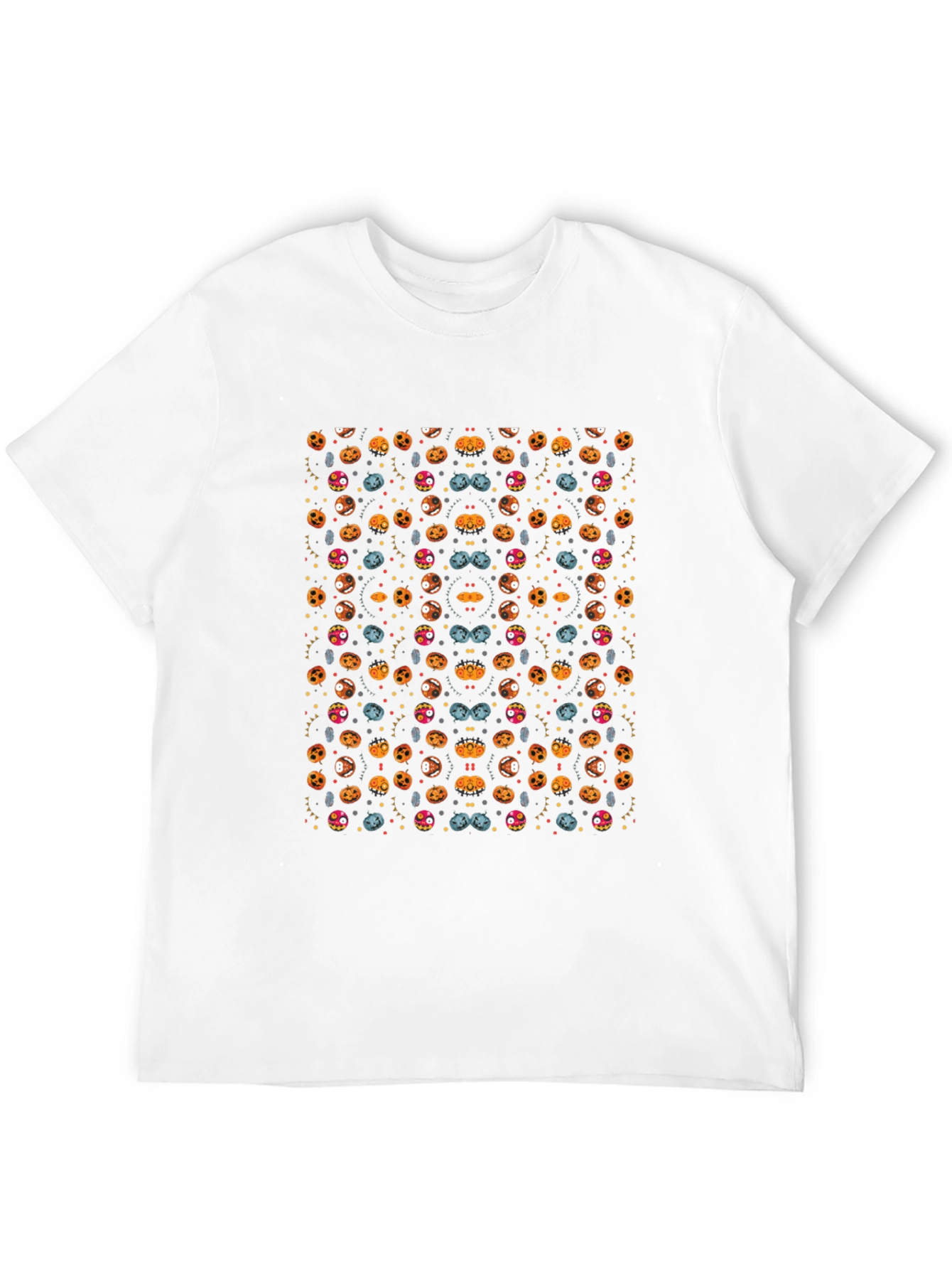 Spooky Halloween Pattern Black T-Shirt