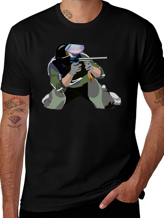 Paintball Player Graphic T-Shirt