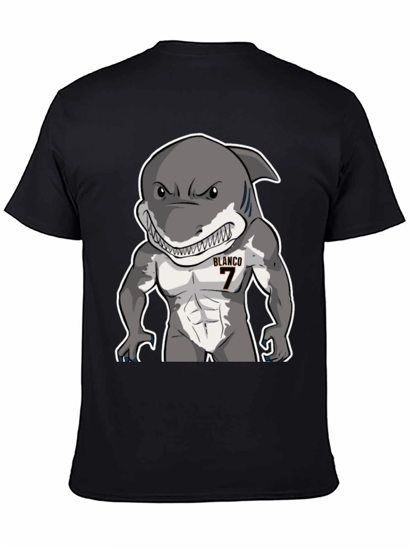 Shark Muscle Tee - Blanco #7 Black T-Shirt