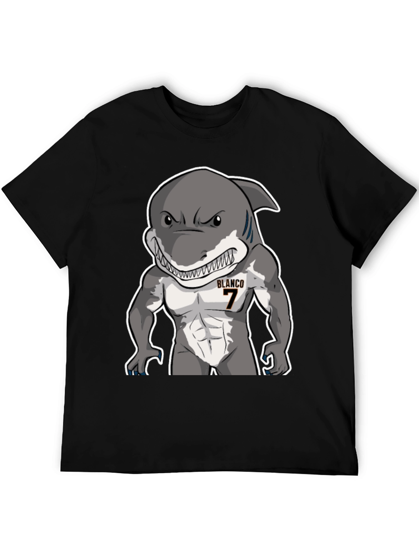 Shark Muscle Tee - Blanco #7 Black T-Shirt