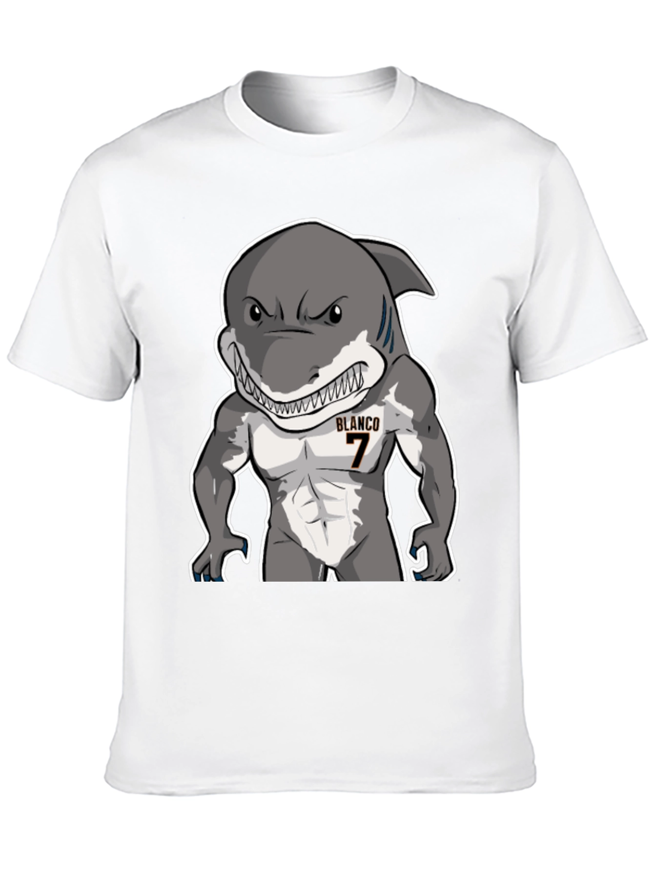 Shark Muscle Tee - Blanco #7 Black T-Shirt