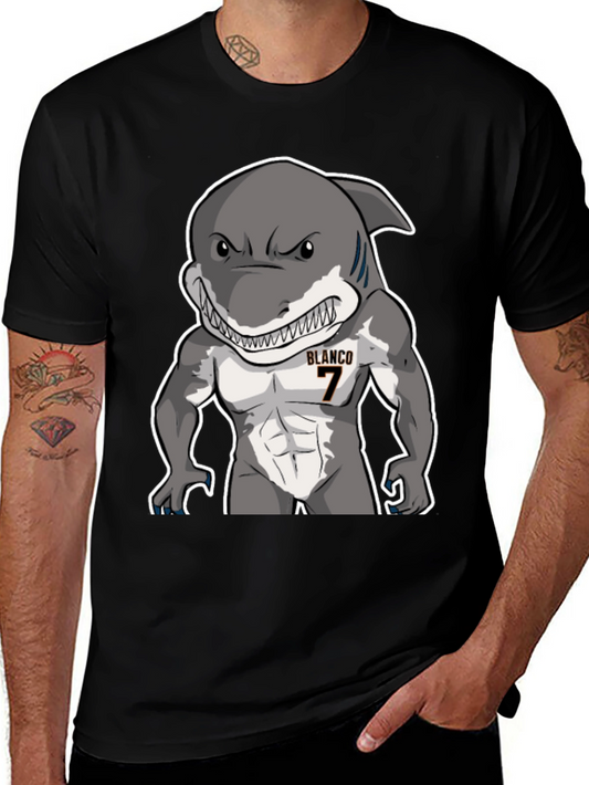 Shark Muscle Tee - Blanco #7 Black T-Shirt