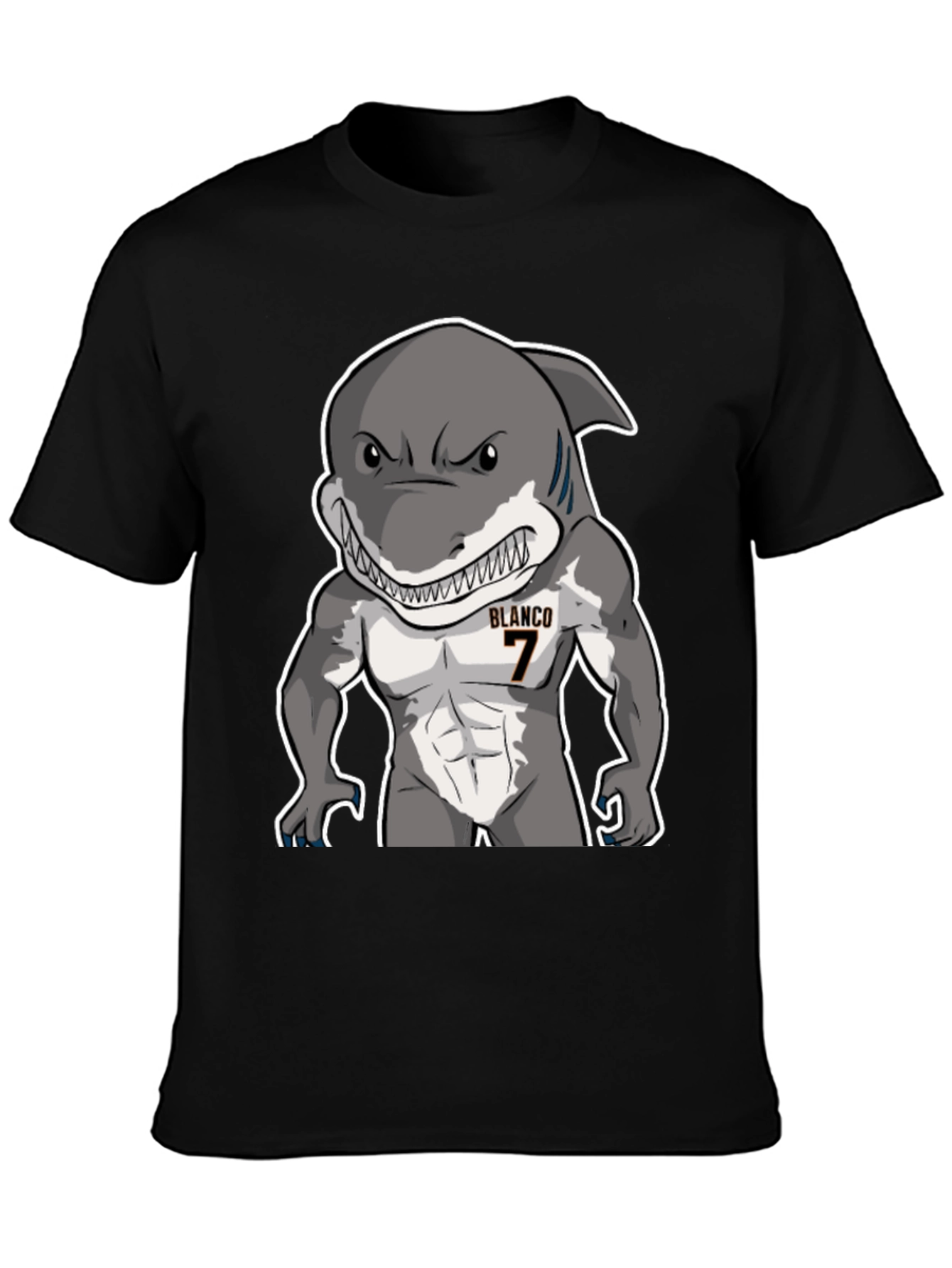Shark Muscle Tee - Blanco #7 Black T-Shirt