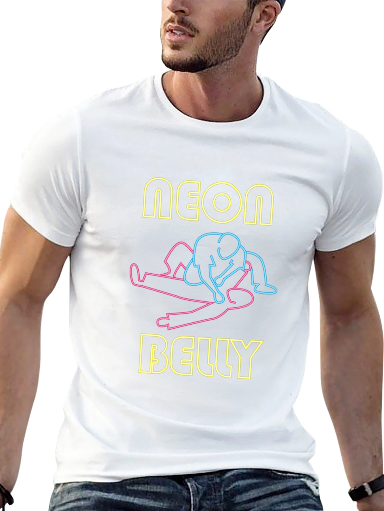 Neon Belly T-Shirt - Unique Graphic Design